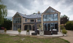Slimline aluminium windows in Oxfordshire home